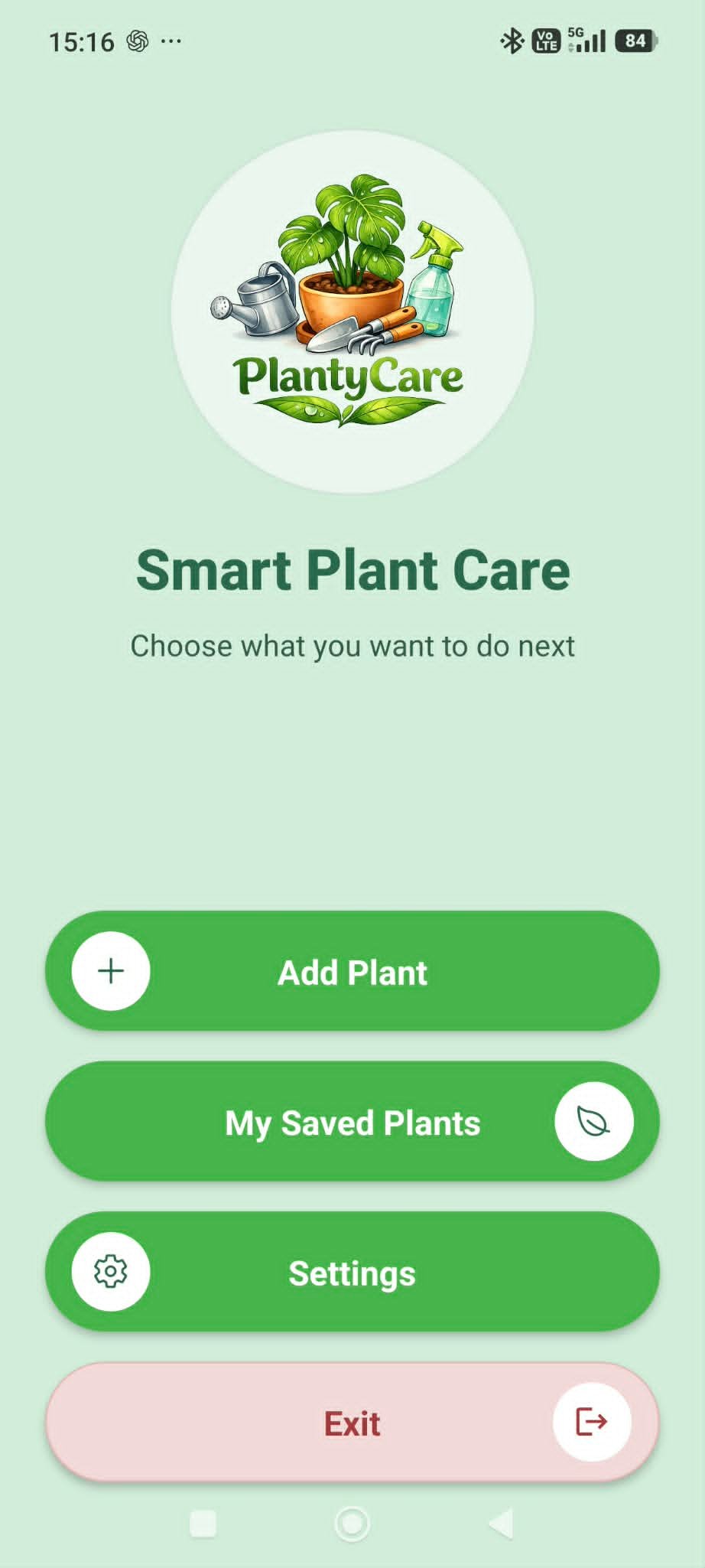 Previzualizare proiect aplicație PlantyCare